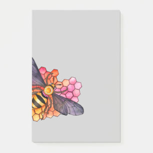 Honeycomb Bee Post-it Klebezettel
