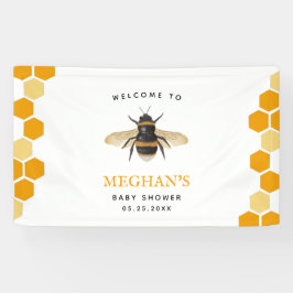 Honeycomb Bee Theme Babydusche Willkommen Banner