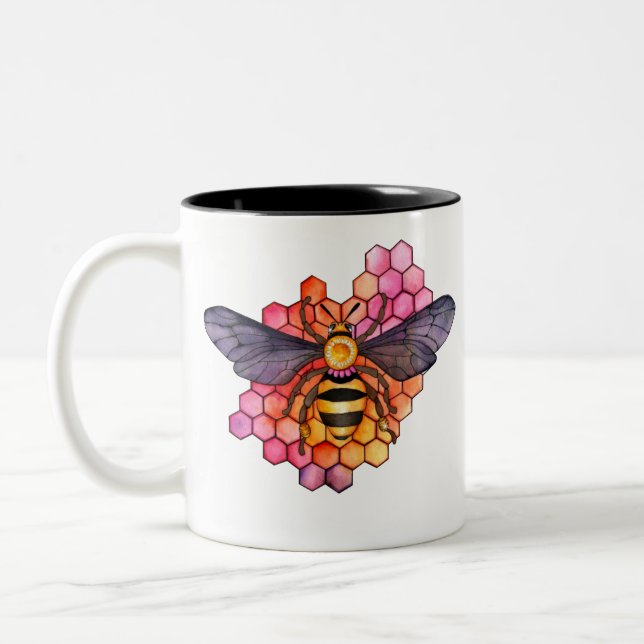 Honeycomb Bee Zweifarbige Tasse (Links)