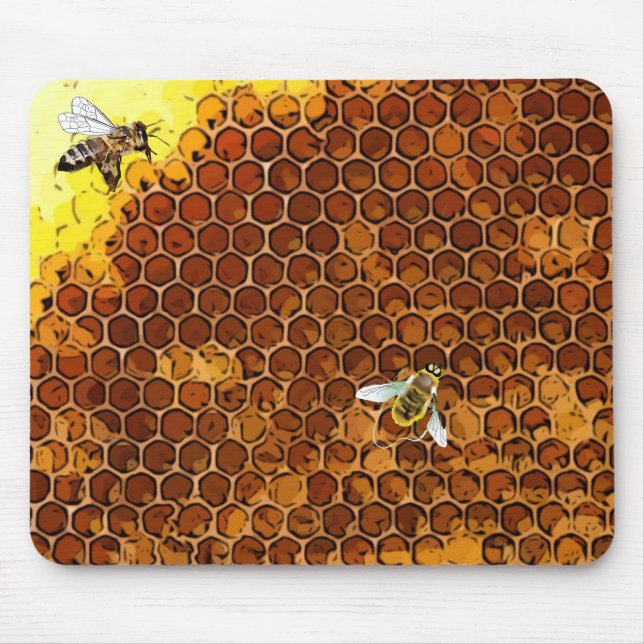 Honeycomb Beehive Honey Bee Mouse Pad Mousepad (Vorne)