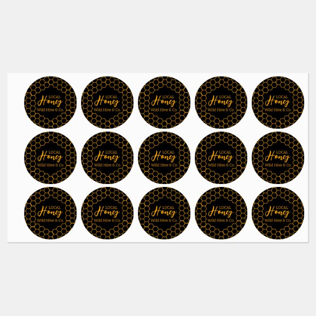Honeycomb – Black or White Background Etiketten (Blatt)