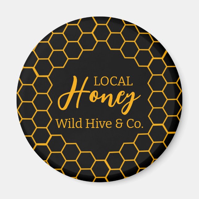 Honeycomb – Black or White Background Magnet (Vorne)