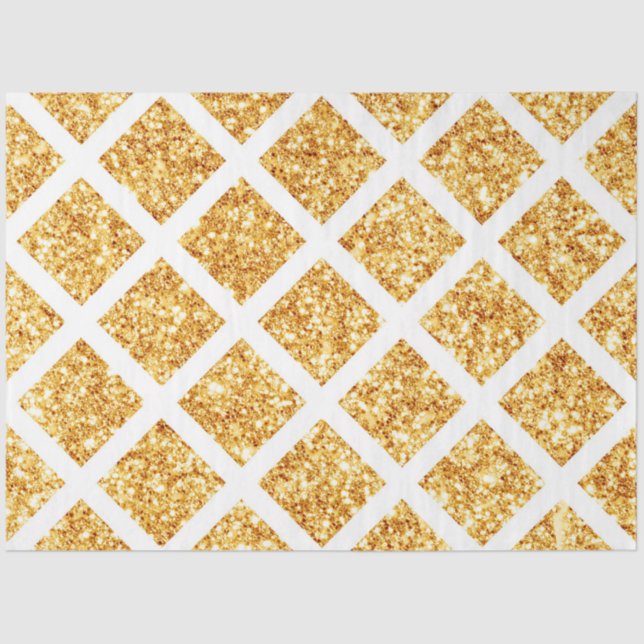 Honeycomb Gold Glitzer Boho Popular Collection Seidenpapier (Vorderseite)