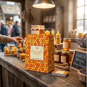 Honeycomb Hexagon Business Vielen Dank Mittlere Geschenktüte