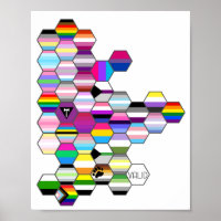 Honeycomb LGBT Prix Flag Poster