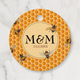 Honeycomb Monogram Honey Jar Wedding Geschenkanhänger