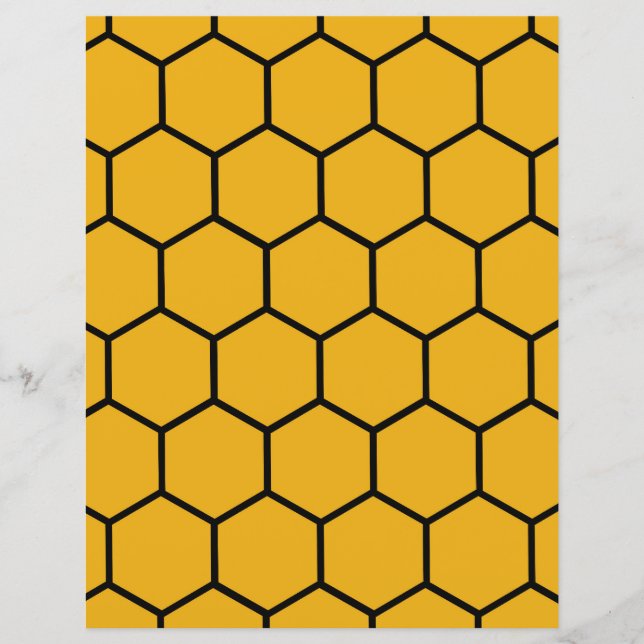 Honeycomb Muster - Gold und Black Scrapbook Paper (Vorderseite)