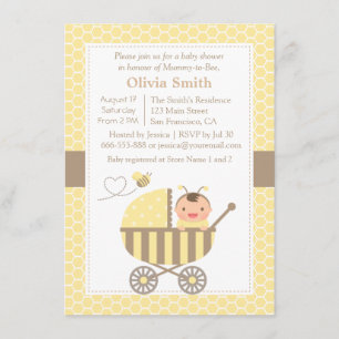 Honeycomb Niedlich Bumble Bee Baby Shower Einladun Einladung