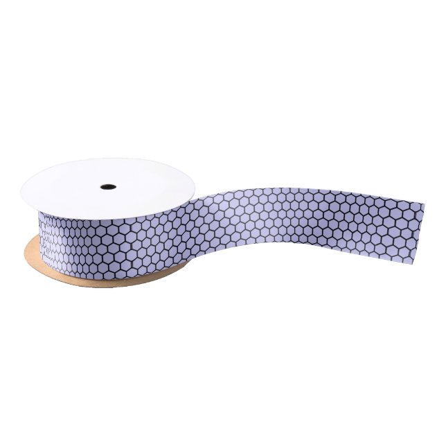 Honeycomb Pattern Lavender Blue Satinband (Spule)