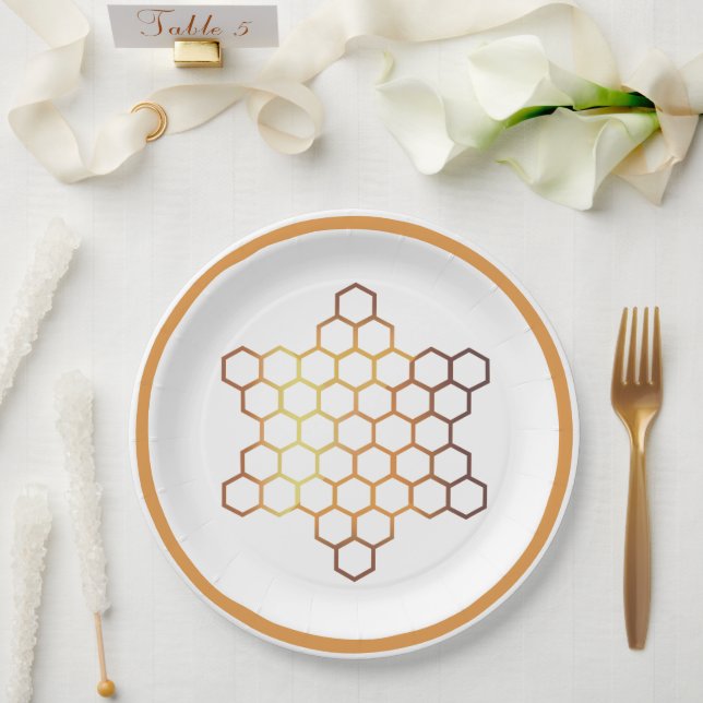 Honeycomb Star Paper Plate Pappteller (Hochzeit)