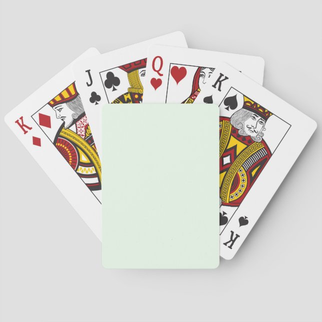 Honeydew Melon Green F0FFF0 Farbe mit Namensoption Spielkarten (Rückseite)