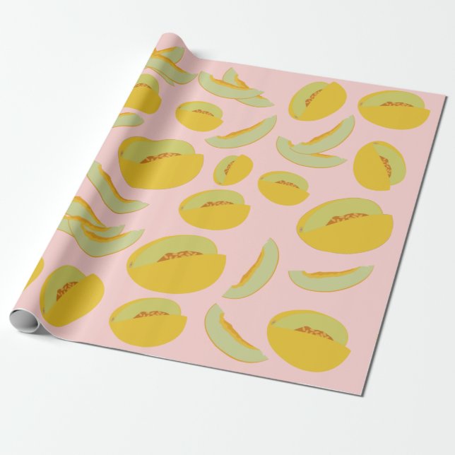 Honeydew Melons Fruchtmuster Geschenkpapier (Ungerollt)