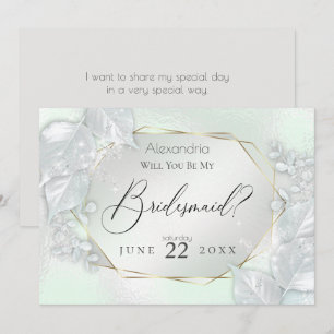 Honeydew Shimmery wirst du meine Bridesmaid sein Einladung