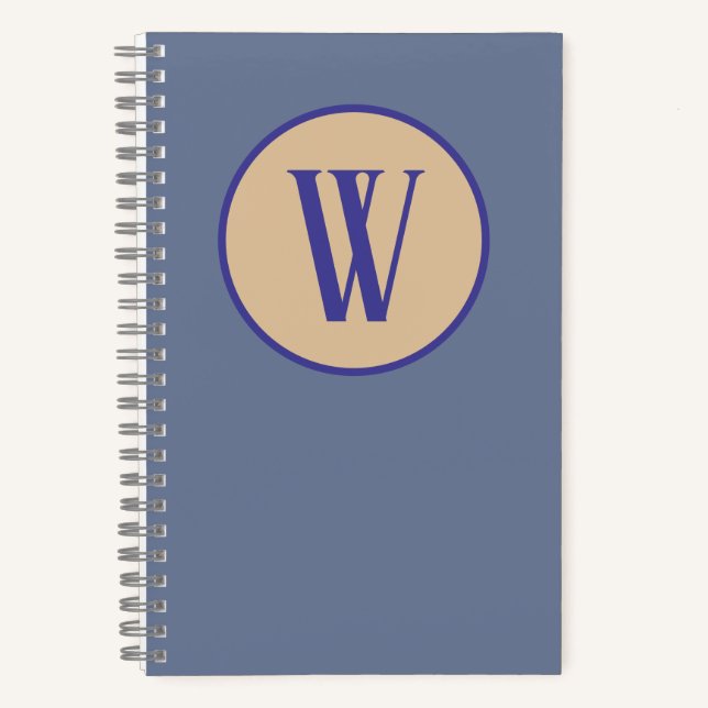 Honeyed Peach Blueberry Dusk Monogram Notizbuch (Vorderseite)