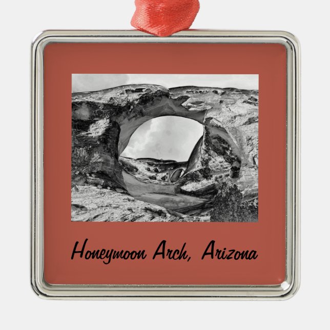 Honeymoon Arch Christmas Arch Gerahmt Metal Namen  Ornament Aus Metall (Vorne)