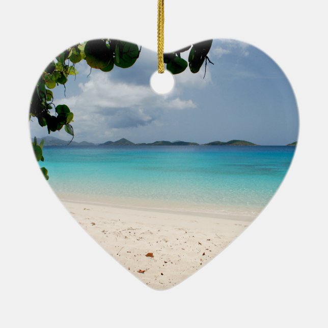 Honeymoon Bay, St. John USVI Keramik Ornament (Hinten)