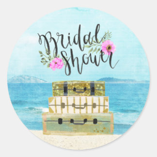 Honeymoon Bridal Dusche Einladung Sticker Tropica