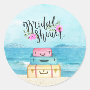 Honeymoon Bridal Dusche Einladungs-Aufkleber Runder Aufkleber