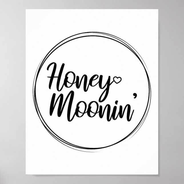 Honeymoon Couple Wedding Honeymoonin Brides Groom Poster (Vorne)