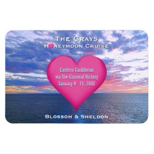 Honeymoon Cruise Heart Stateroom Dooom Sunset Magnet