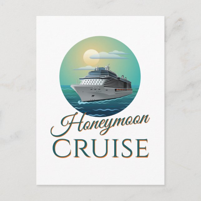 Honeymoon Cruise Neu verheiratete Paare Postkarte (Vorderseite)