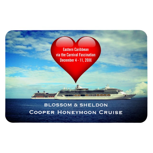 Honeymoon Cruise Ship Cabin Door Marker Herz Magnet (Horizontal)