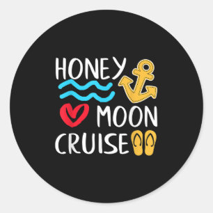 Honeymoon Cruise Ship Couples Great Gift Bride &am Runder Aufkleber