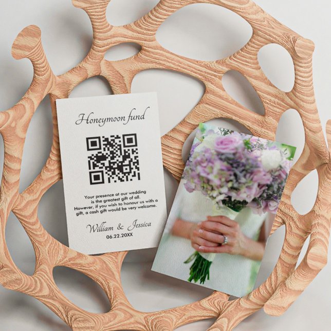 Honeymoon-Fonds mit QR-Code und Foto Begleitkarte (Von Creator hochgeladen)