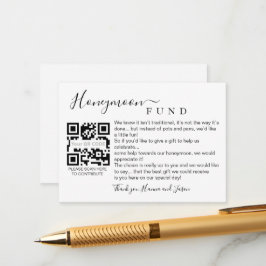Honeymoon-Fondskarte mit QR Begleitkarte