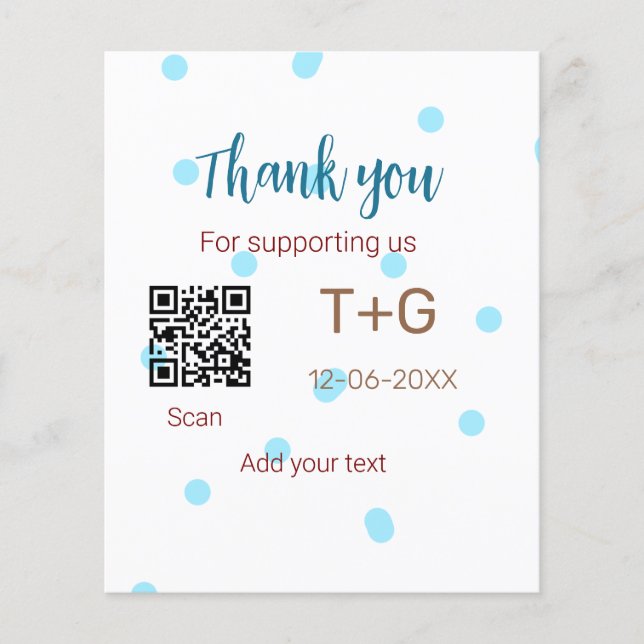 Honeymoon Fund Add Q R Codelame Name Hochzeit (Vorderseite)