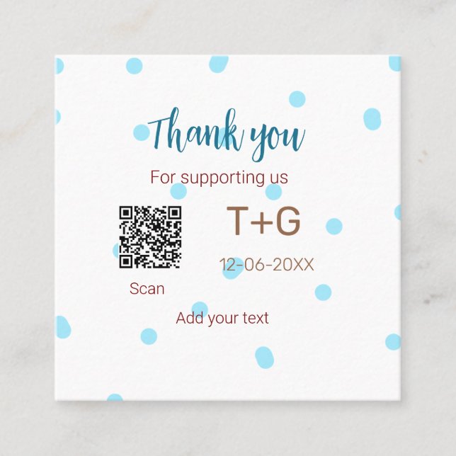Honeymoon Fund Add Q R Codelame Name Hochzeit Quadratische Visitenkarte (Vorderseite)