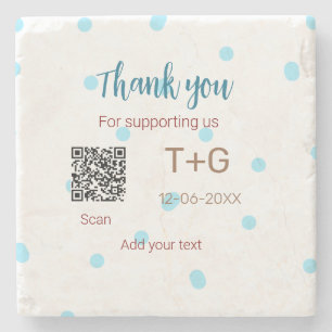 Honeymoon Fund Add Q R Codelame Name Hochzeit Steinuntersetzer