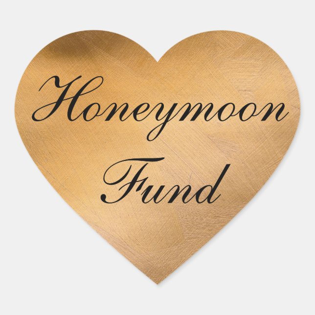 Honeymoon Fund Copper Heart Herz-Aufkleber (Vorderseite)