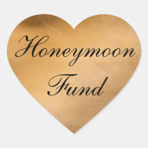 Honeymoon Fund Copper Heart Herz-Aufkleber