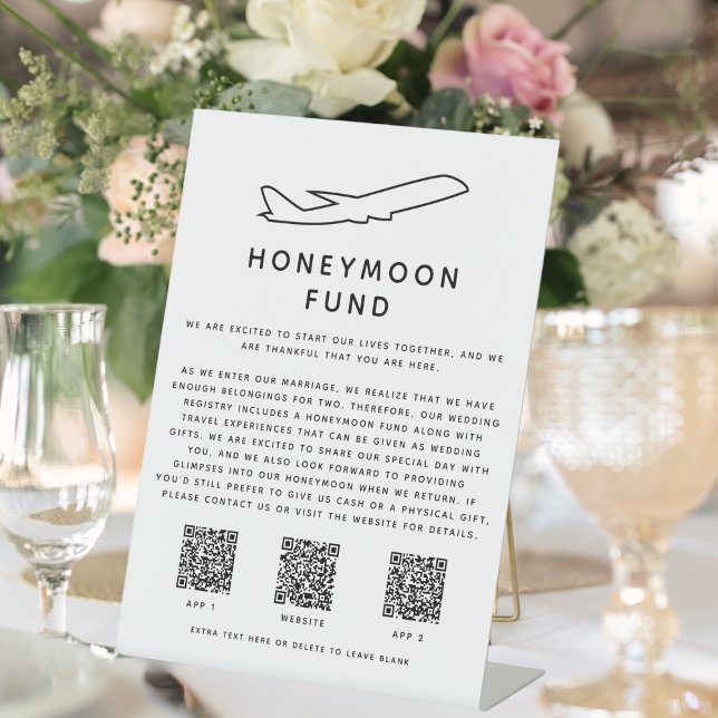 Honeymoon Fund Digital QR Code 2 Apps & Website Sockelschild (Honeymoon Fund Digital QR Code 2 Apps & Website Pedestal Sign
)