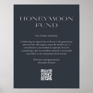 Honeymoon Fund Minimal Dunkelgrau wünschend gut Poster