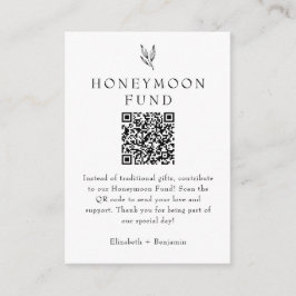 Honeymoon Fund Minimalist Botanical Wedding  Begleitkarte
