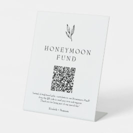 Honeymoon Fund Minimalist Botanical Wedding Sockelschild