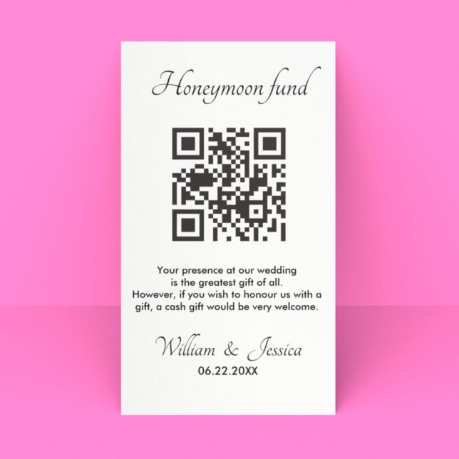 Honeymoon Fund mit QR Code Enclosure Card Begleitkarte (Von Creator hochgeladen)