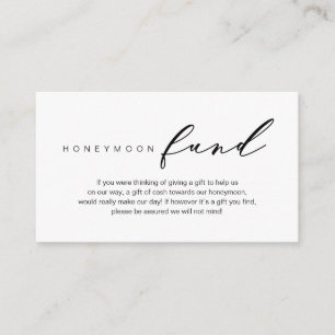 Honeymoon Fund, Modernes romantisches Design Begleitkarte