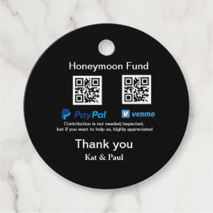 Honeymoon Fund PayPal Venmo QR Code Vielen Dank Geschenkanhänger