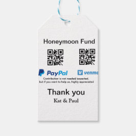 Honeymoon Fund PayPal Venmo QR Code Vielen Dank Geschenkanhänger