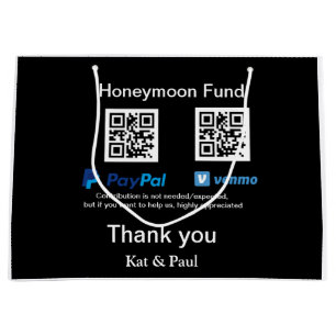 Honeymoon Fund PayPal Venmo QR Code Vielen Dank Große Geschenktüte