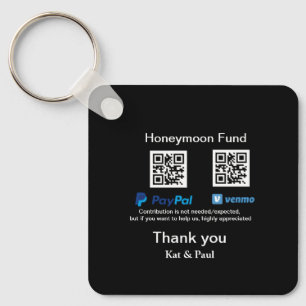 Honeymoon Fund PayPal Venmo QR Code Vielen Dank Schlüsselanhänger
