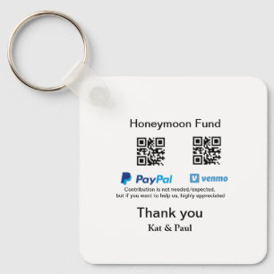 Honeymoon Fund PayPal Venmo QR Code Vielen Dank Schlüsselanhänger