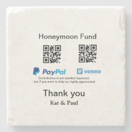 Honeymoon Fund PayPal Venmo QR Code Vielen Dank Steinuntersetzer
