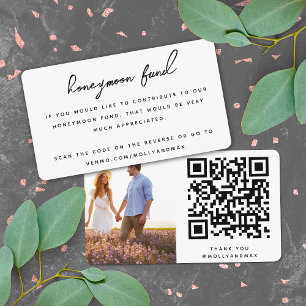 Honeymoon Fund QR Code Digital Wedding Registry Begleitkarte