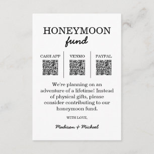 Honeymoon Fund QR Code Enclosure Card Begleitkarte