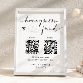 Honeymoon Fund - QR Code - Hochzeitsempfang Poster