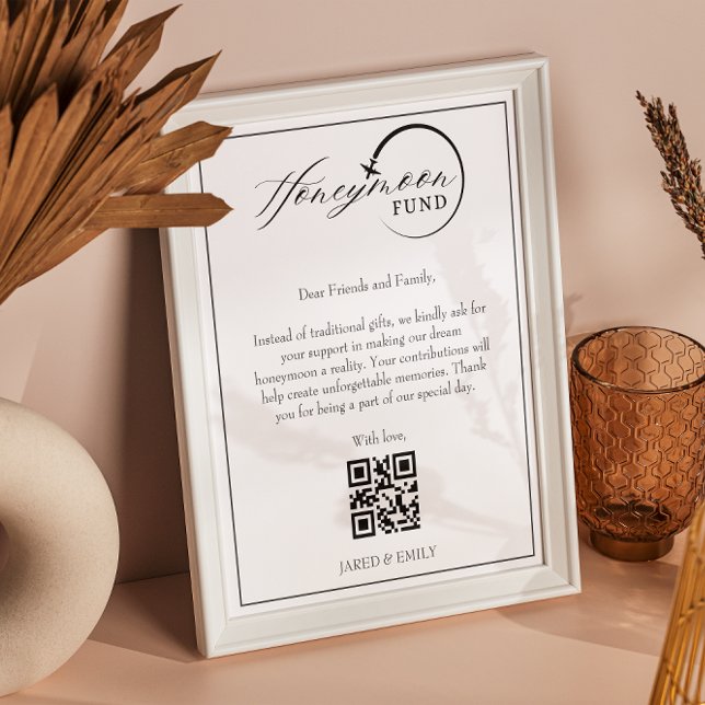 Honeymoon Fund Qr Code Reisefonds Anforderung Poster (Honeymoon Fund Qr Code Travel Fund Request Poster)